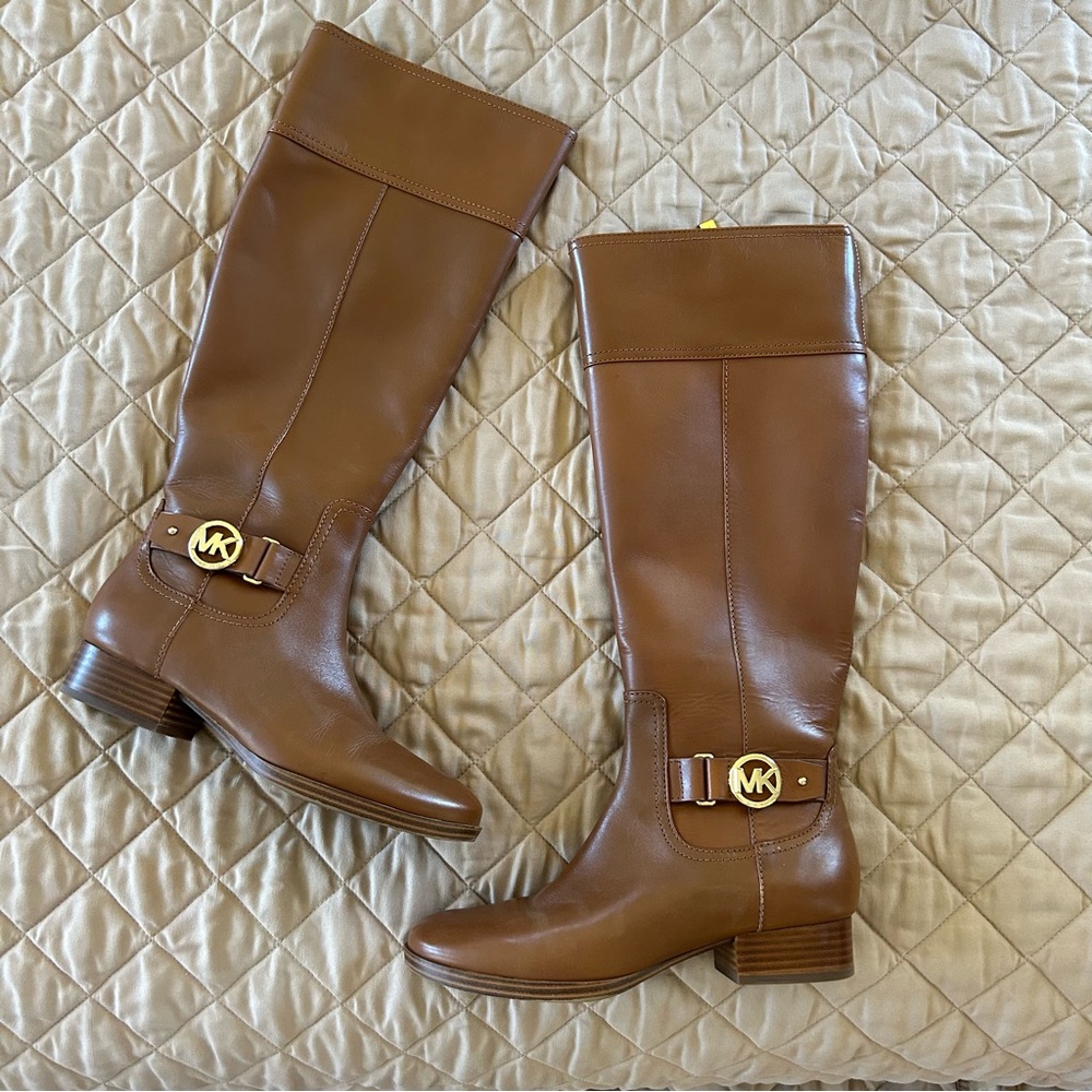 Michael Kors Knee High Tan Riding Boots